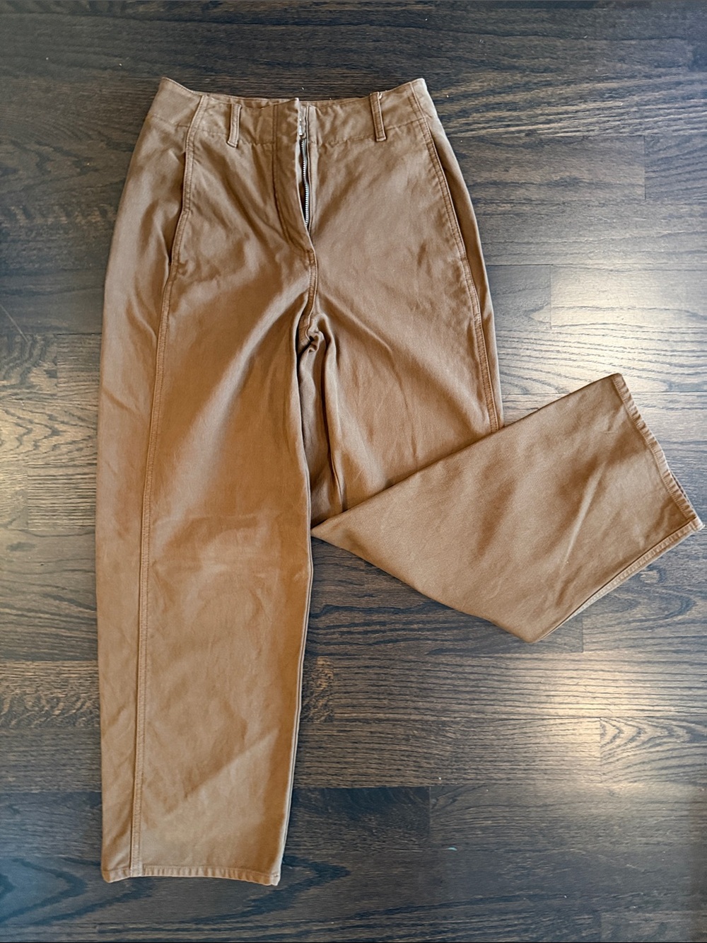 Wilfred Camel/Tan High-Rise Straight Leg Chinos